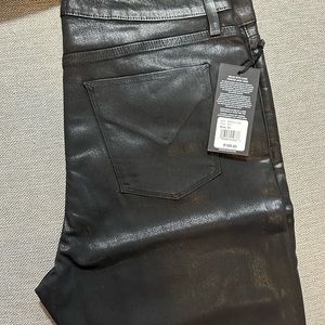 Hudson Barbara Coated black cropped jeans size 34 NWT